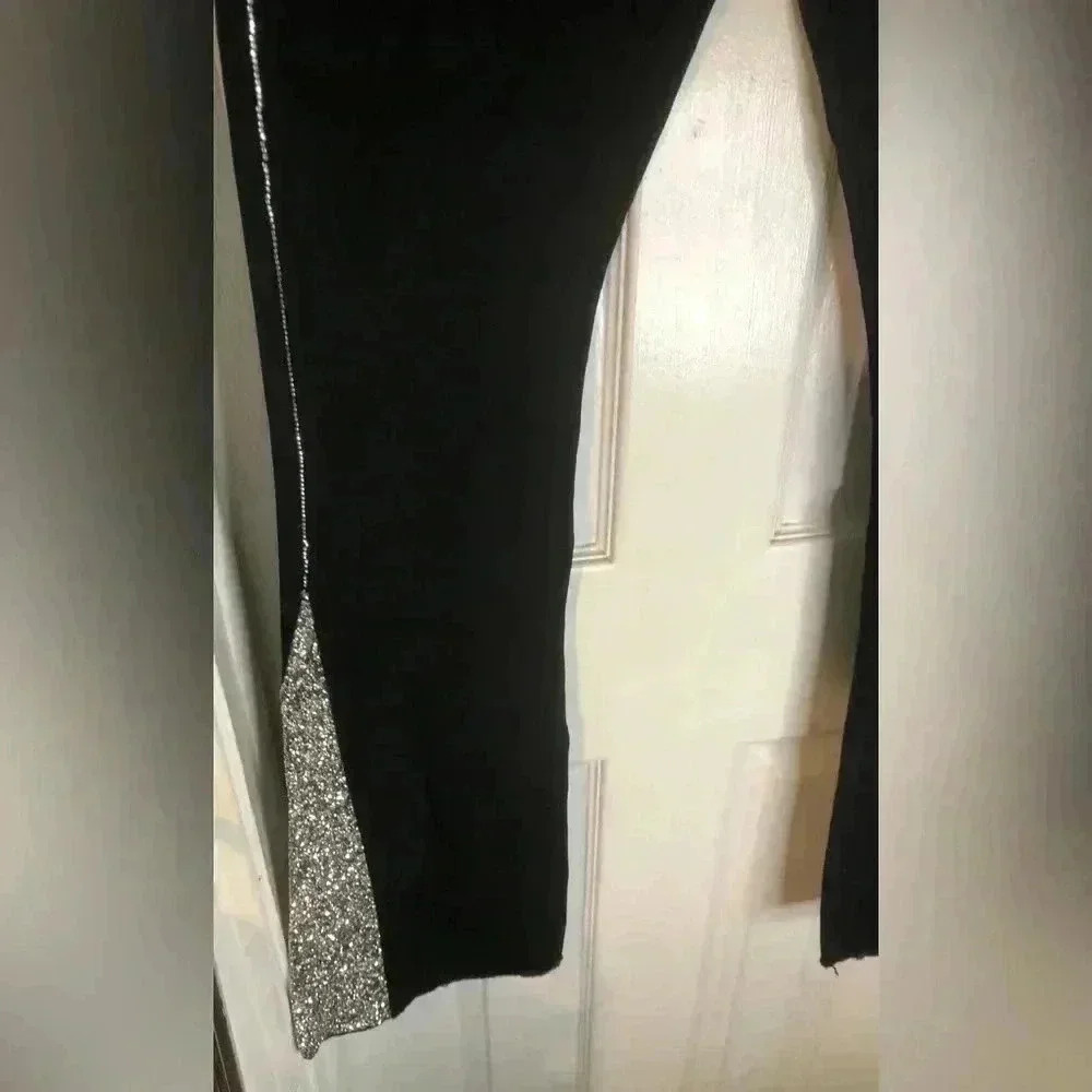 Black Jeans with Silver Large Glitter Detail - Picture 4 of 14